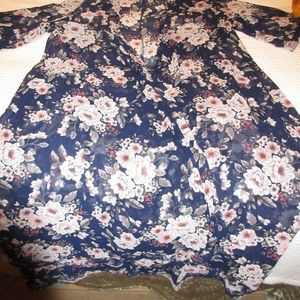 Torrid Navy Floral Kimono jacket